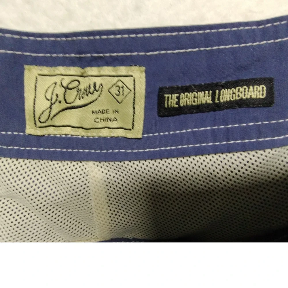 J. Crew The Original Longboard Swim Trunks Striped Blue White Size‎ 31